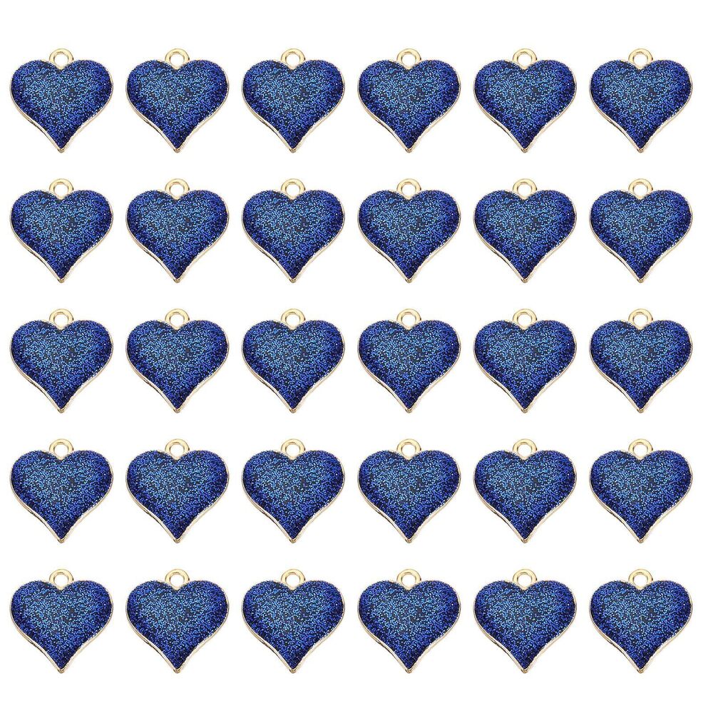 5639 Heart Charm, 30Pcs Mini Lovely Heart Pendant Charm Bulk Resin